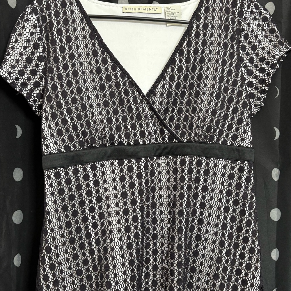 Requirements Black and White Geometric Dress